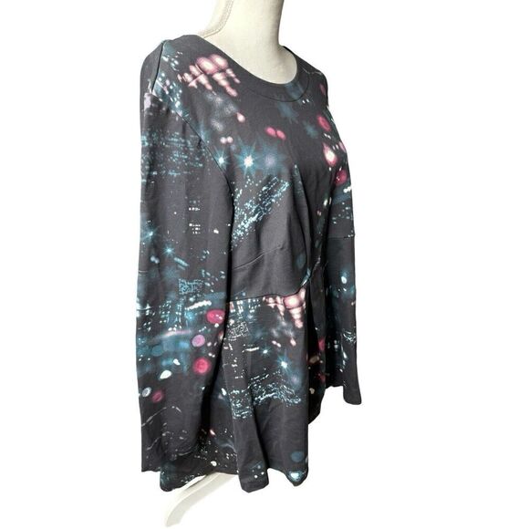 Melissa McCarthy Seven7 Tunic Top Womens Size 2X Black City Lights Zip Up NWT! - Picture 3 of 9
